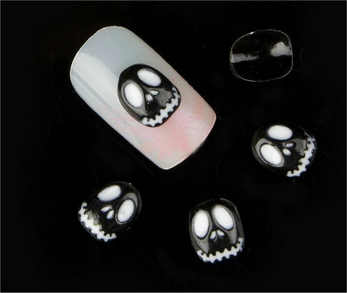 10 Pcs Black Ghost 3D Nail Art Decorations Alloy Halloween Nail Charms Jewellery