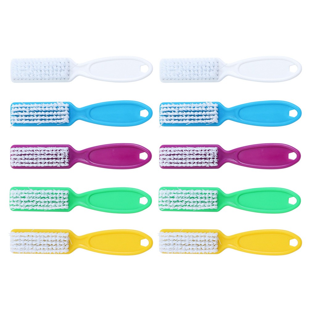 10pcs Nail Cleaning Brushes Set Long Handle Fingernail Brush for Nail Care