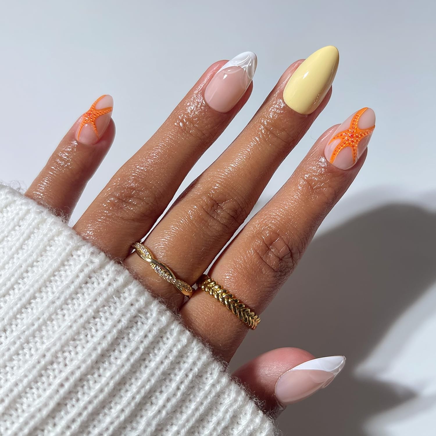 Glamnetic Short Almond Press-On Nails – Sunset Tide