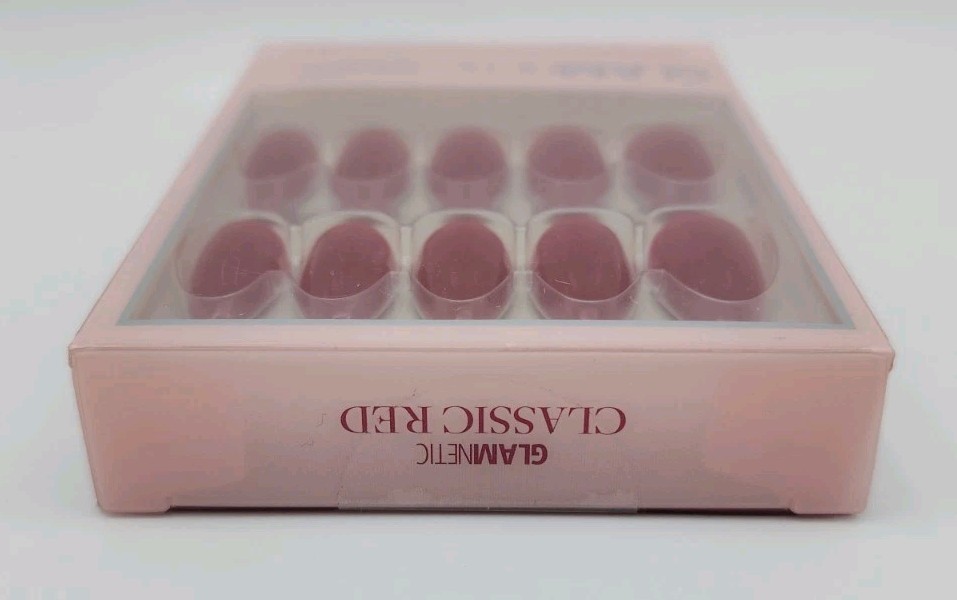 Glamnetic Classic Red Short Almond Press On Nails 30 Nails