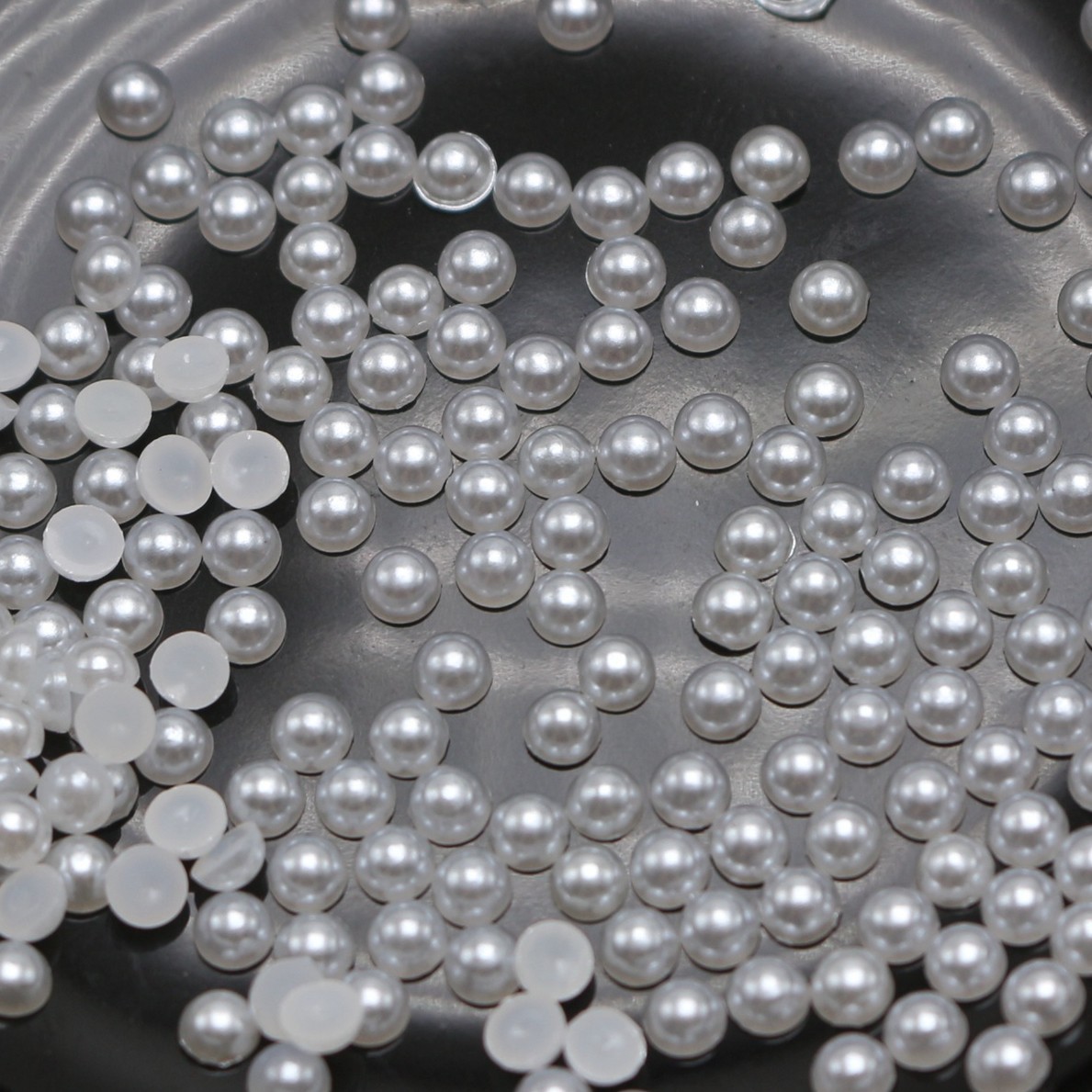 10000 Pcs Pure White Acrylic Flatback Tiny Half Pearl Gem Bead 3mm Nail Art Tips