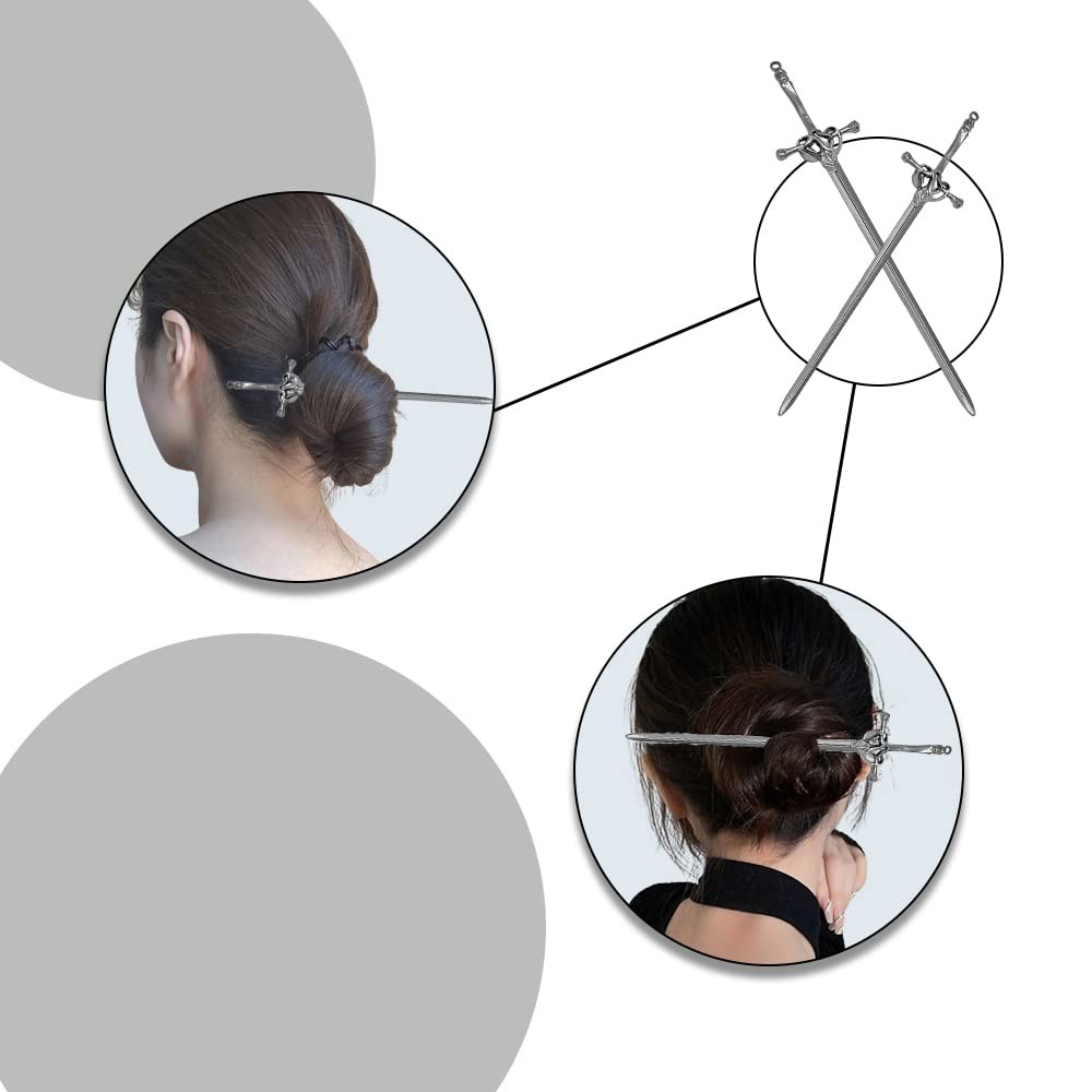 LELEVTXP 2 Pcs Vintage Girls Hair Chopsticks 2 Count (Pack of 1), Black