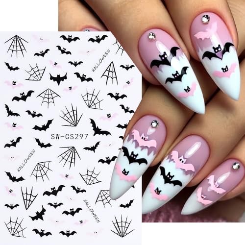 Halloween Nail Art Stickers Ghost Nail Decals 3D Horror Ghost Skull Spider W14
