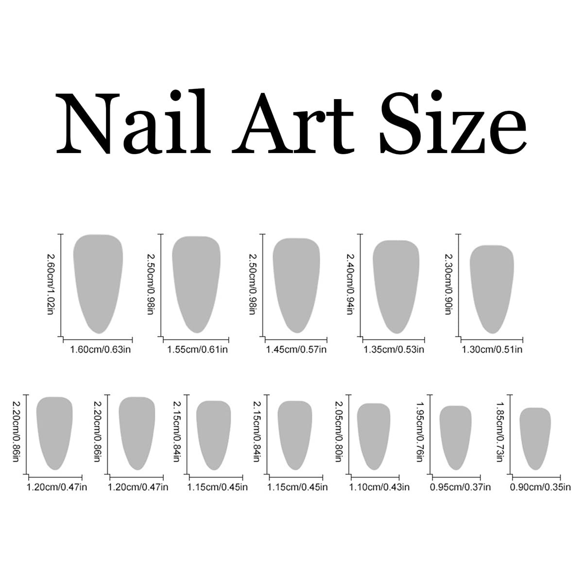 Almond Press On Nails – Medium French Tip Fake Brown Blue Medium, Green