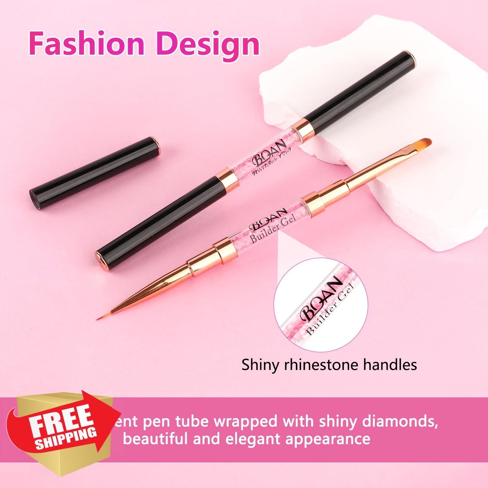 BQAN Nail Art Brush 7mm Liner 8# Oval Builder Gel
