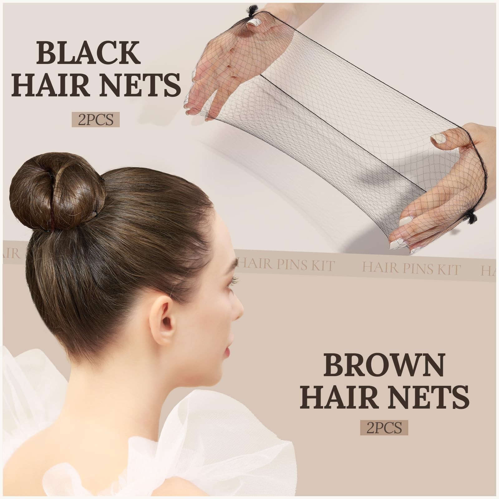Teenitor 163psc Hair Accessories Kit, 1 Count (Pack of 163), Brown and black