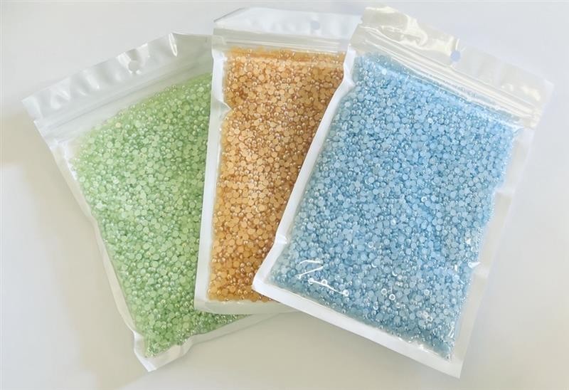 Pastel Green Peach and Blue Loose Resin Half Pearl Round Jelly AB Crafting Gems