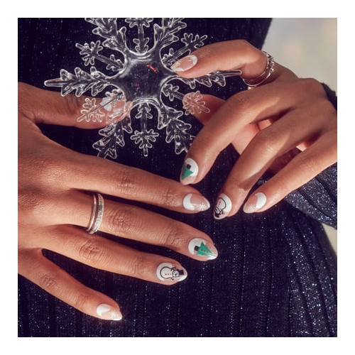 KISS Voguish Fantasy Press on Nails, Bring Me Love, White, Short Almond, 28 Ct
