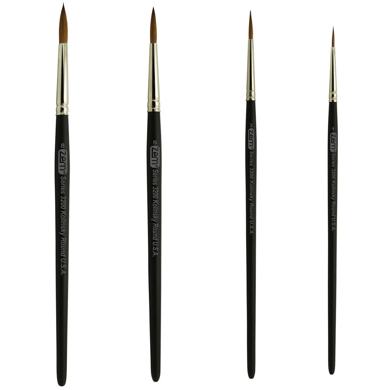 AS-83 Kolinsky Pure Sable Rounds Brush Set 4 pcs