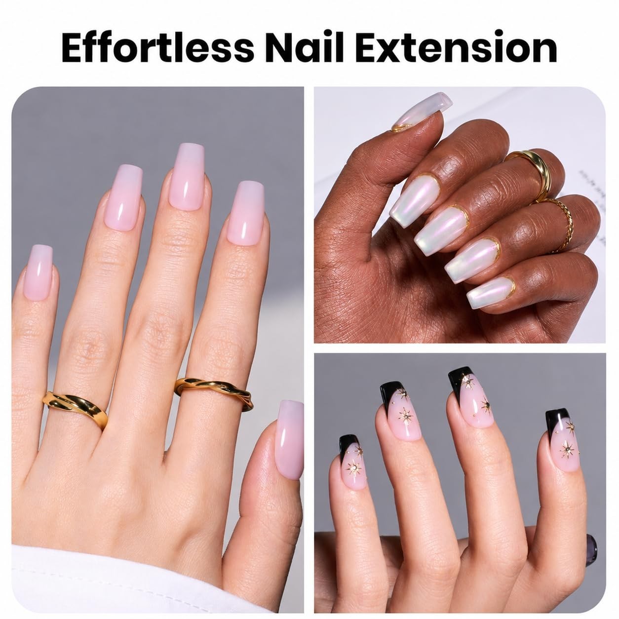 Instant Apex Nail Tips – Short Coffin, 256pcs Value Pack, 16 Sizes 00-14, No Bui