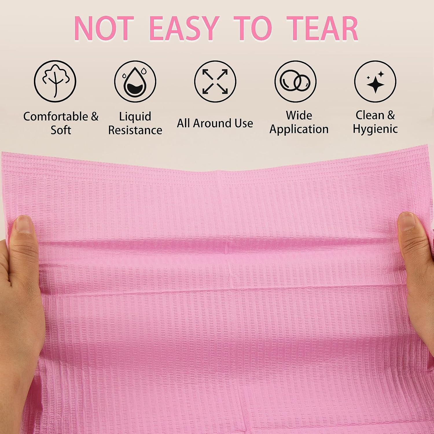 50PCS Disposable Nail Mats 13×18 Waterproof Manicure Table Pads Pink