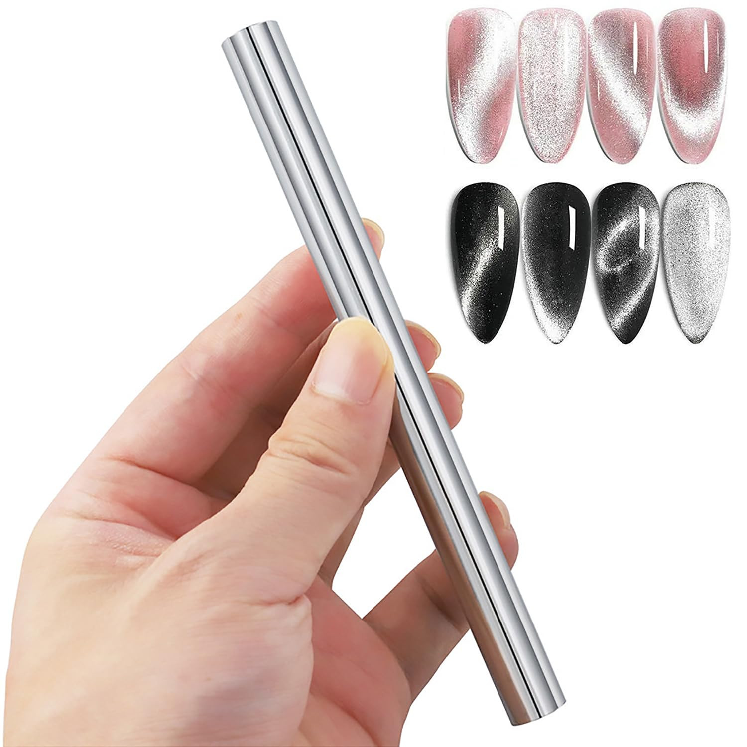 1 Piece Silver Cat Eye Magnet Double-Ended Strong Nail Magnet Stick for Cat Eye