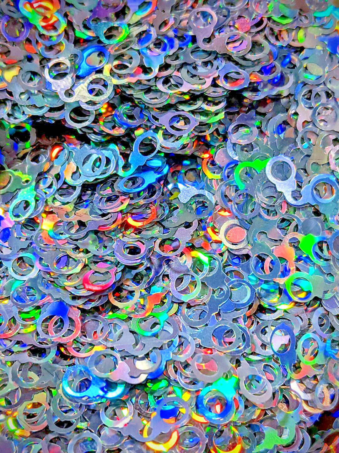HANDCUFF Shape Glitter~Solvent Resistant~Nail Art•Face•Festival•USA⭐