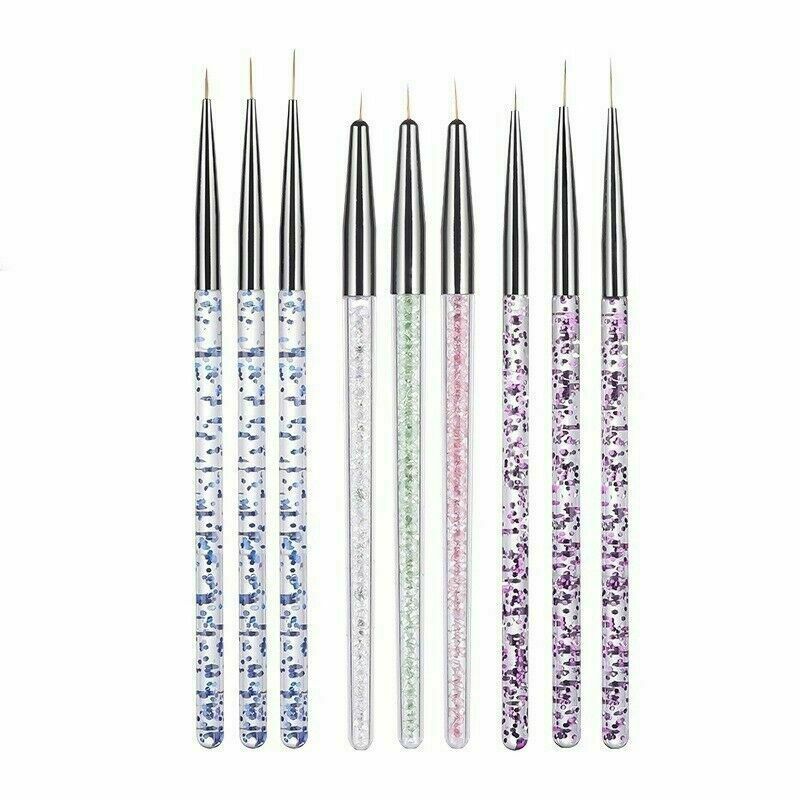 3PCS Nail Art Brushes DIY Manicure Dotting Fine Drawing Tool French Pens