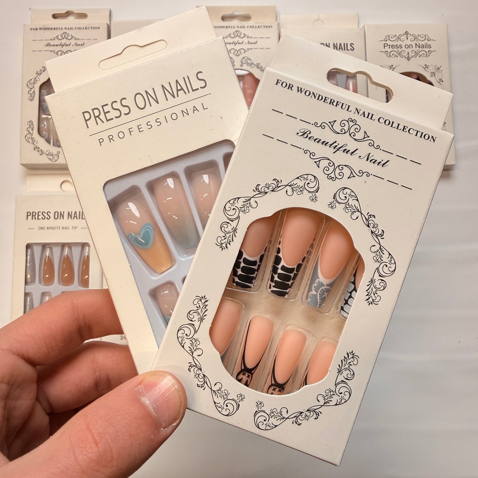 Lot of 10 Pack of 24 New False Press On Nails Assorted Designs and Colors №N11