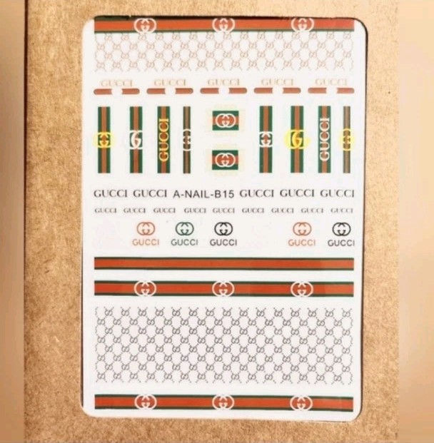 NWT NAIL ART DESIGN SELF-SEAL STICKERS SOLID TAN, RED, GREEN, & BLACK N°33!
