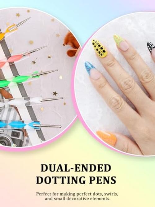 Nail Art Tools Set, Nail Stand for Press on Holder for Painting Nails, Pink