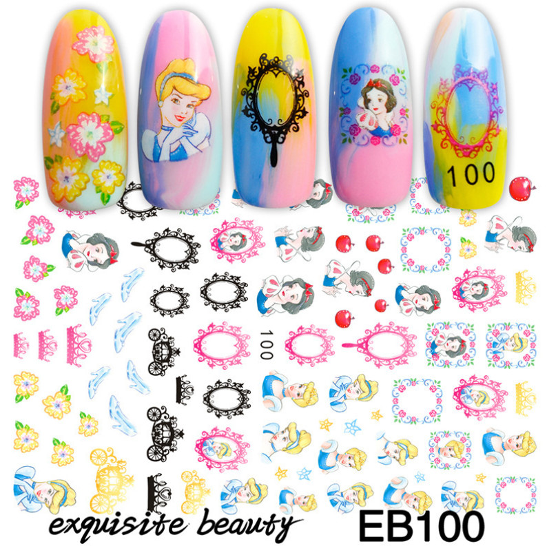 3D Disney Princess Barbie Frozen Nail Art Stickers Self-Adhesive NH26