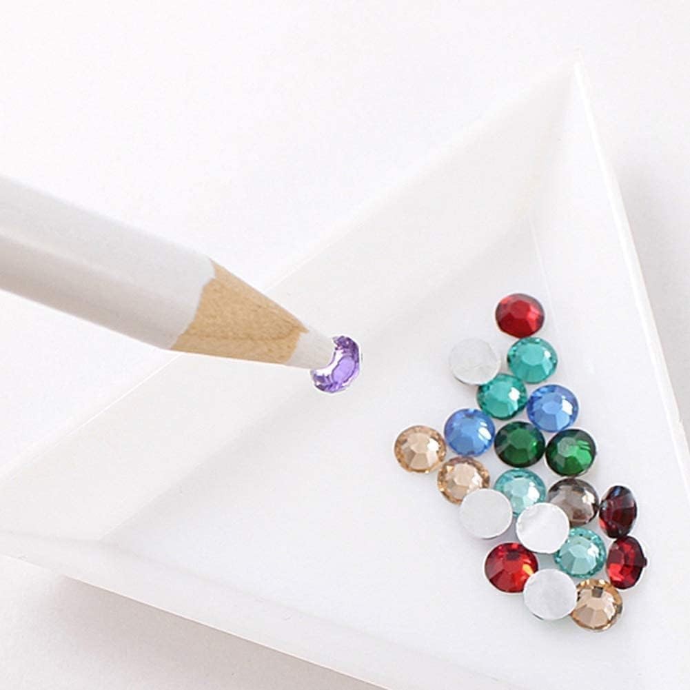 1Pc White DIY Nail Art Rhinestones Jewelry Picking Wax Pencil Pen Picker Dott…
