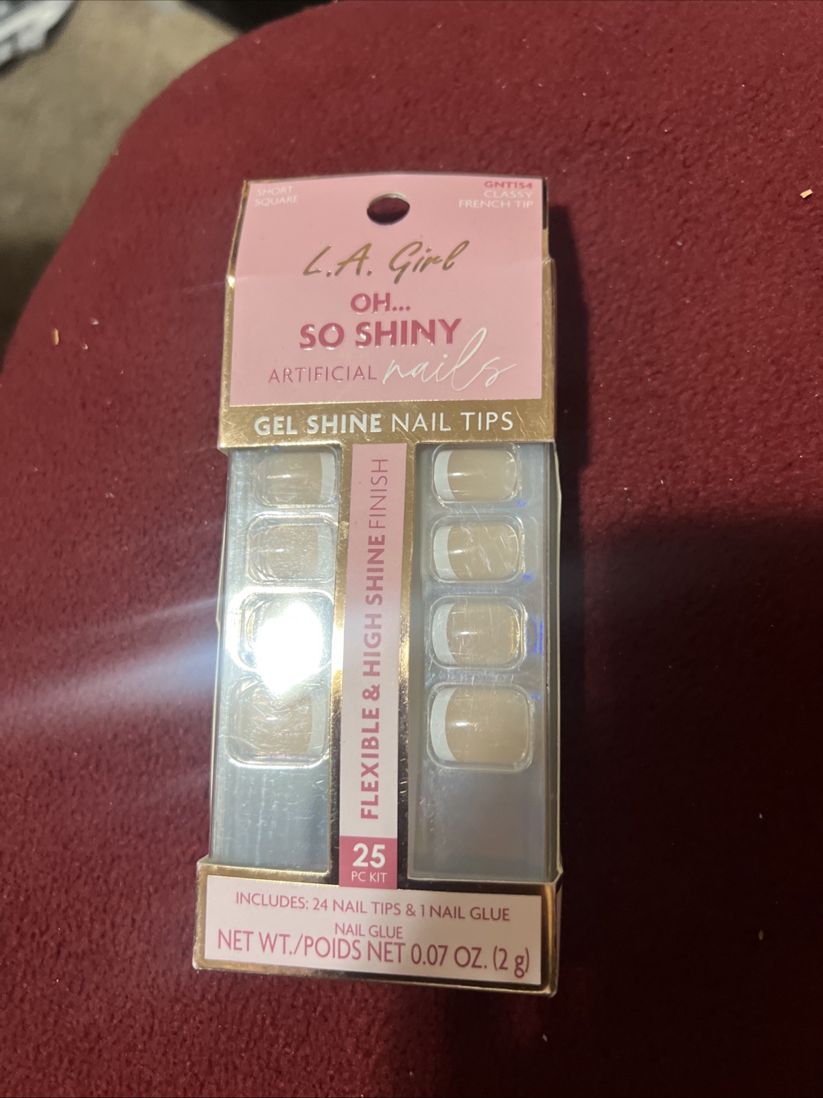 LA Girl oh So Shiny Artificial Nails Gel Shine Nail Tips Classy French Tip