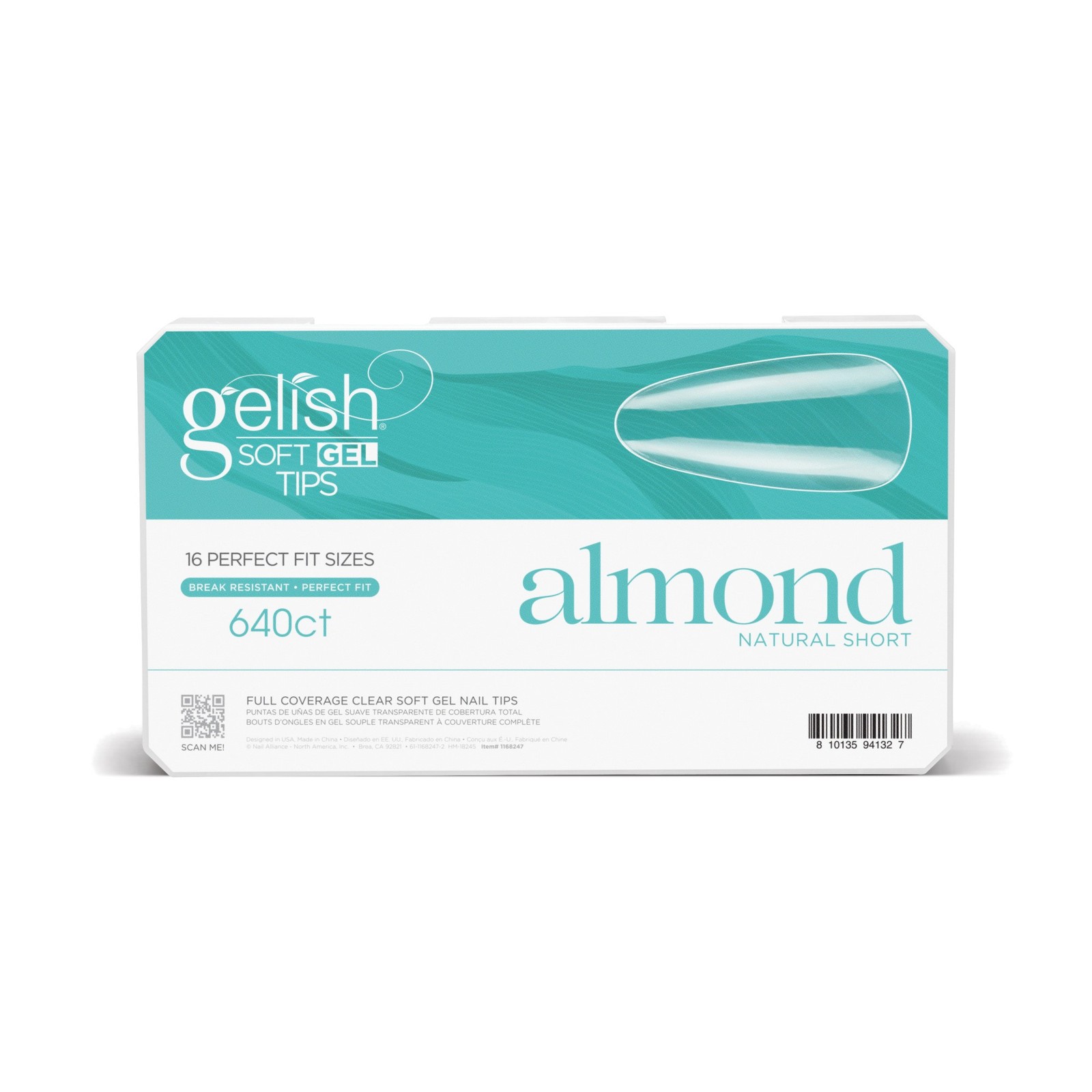 Gelish Soft Gel Tips – Short Almond 640 Ct.