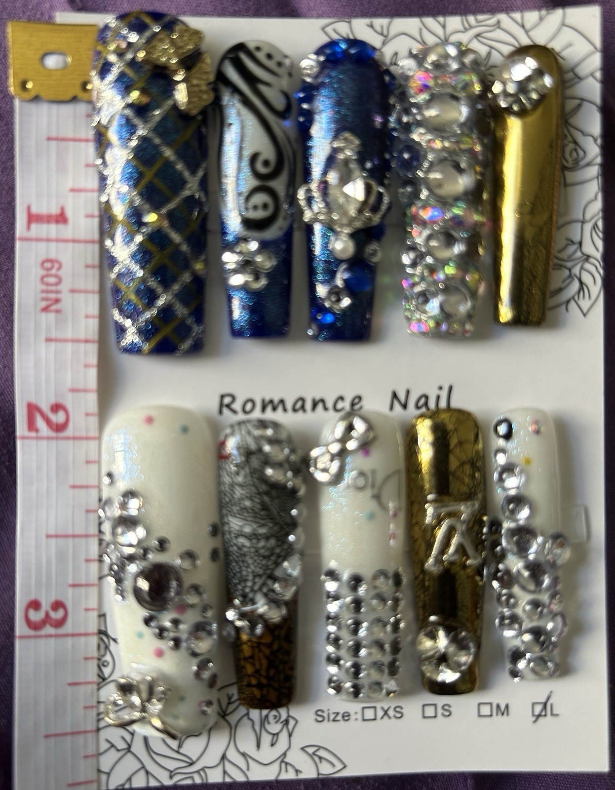 Acrylic Bling Extra Long Coffin Press-On Nails