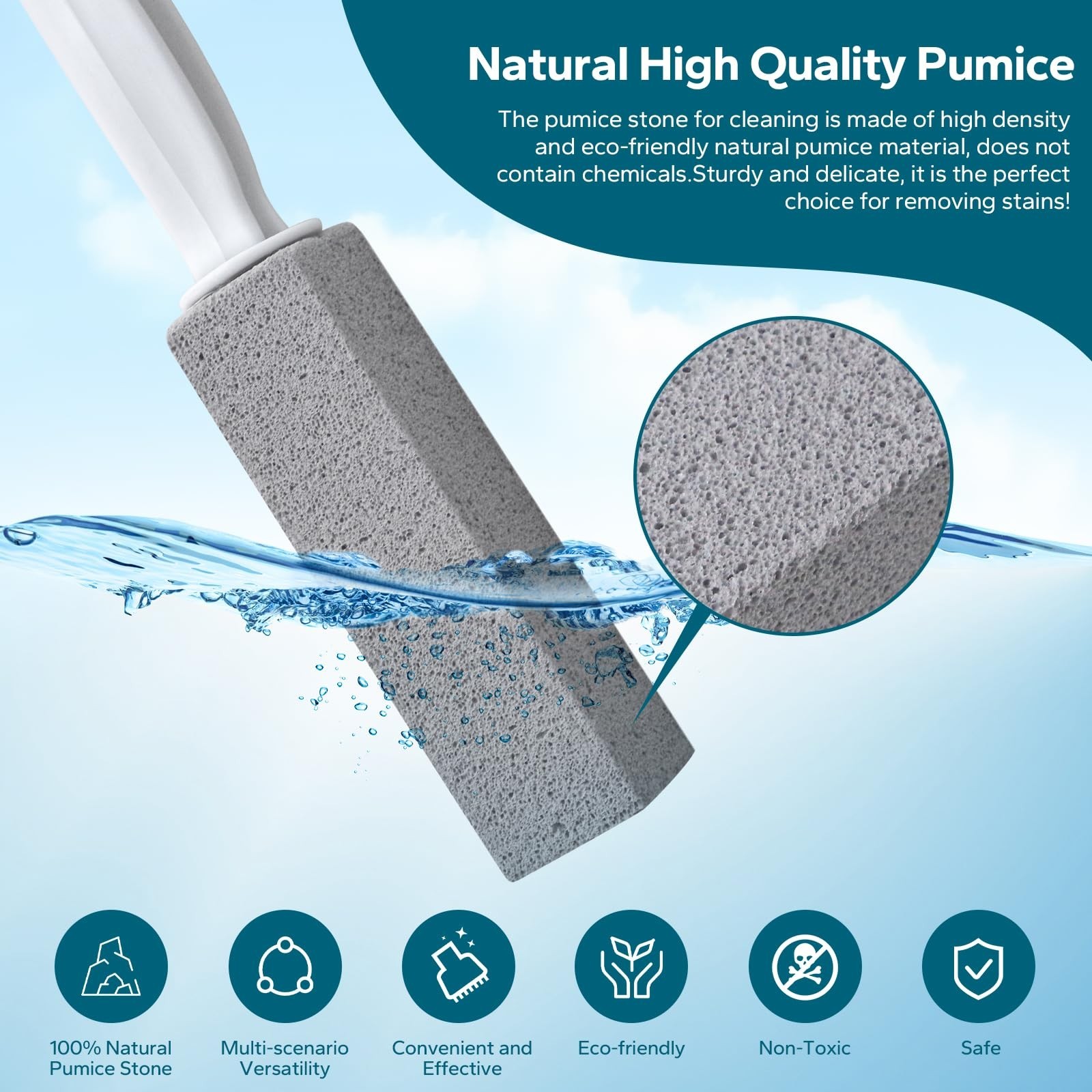 Emycool Pumice Stone Toilet Bowl Cleaner, 12 Pack Toilet Pumice Stone with Ha…