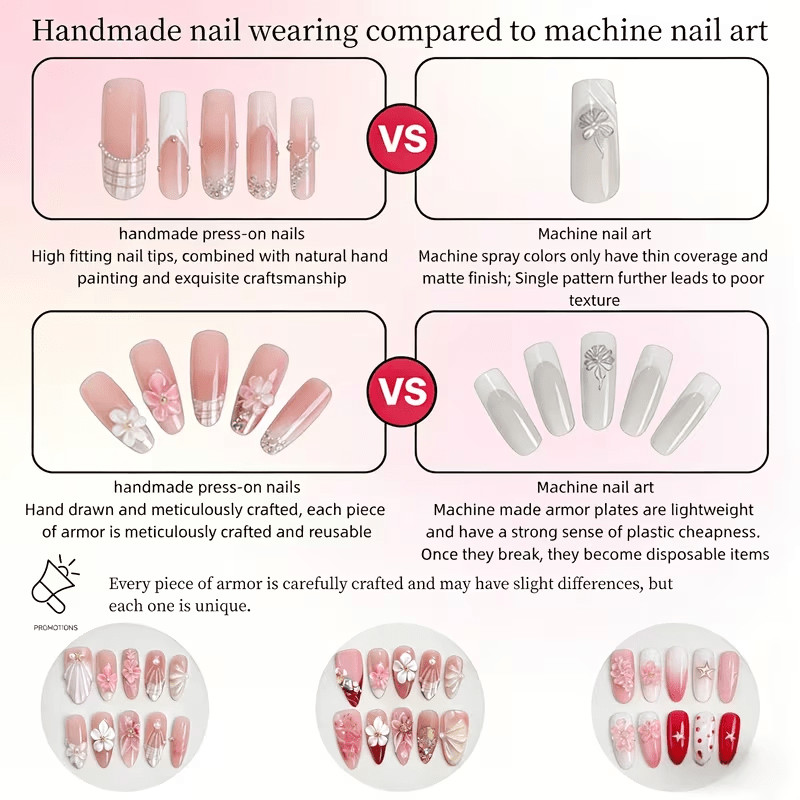 Cat Eye Shell: 10pcs Cat Eye Shell Flower Press on Nails Medium Oval Fake Tips