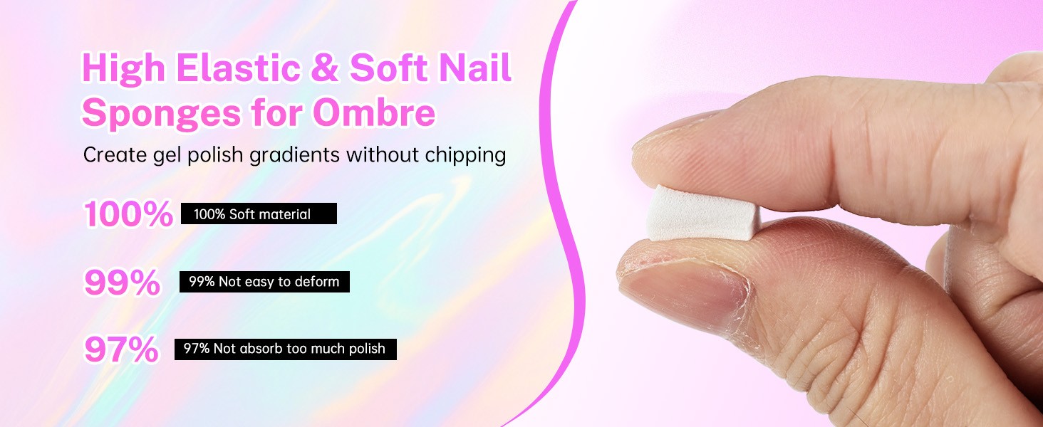 100PCS Soft Nail Sponges Tool with 1PCS Grabbing Pen Professional Accessories