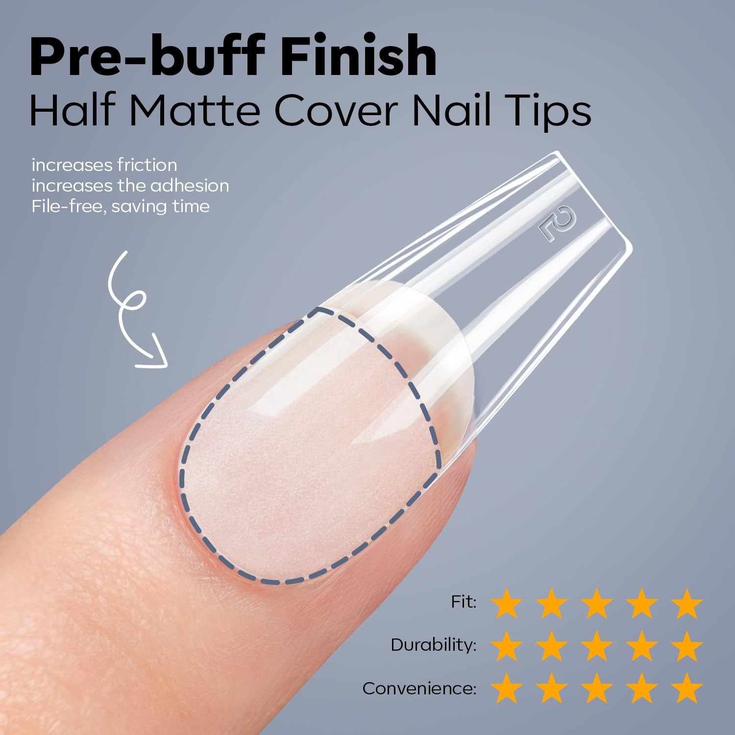 X Nail Gel Kit Medium Coffin, Upgrade 510Pcs Fake Nails, 9-in-One Glue Prep D…