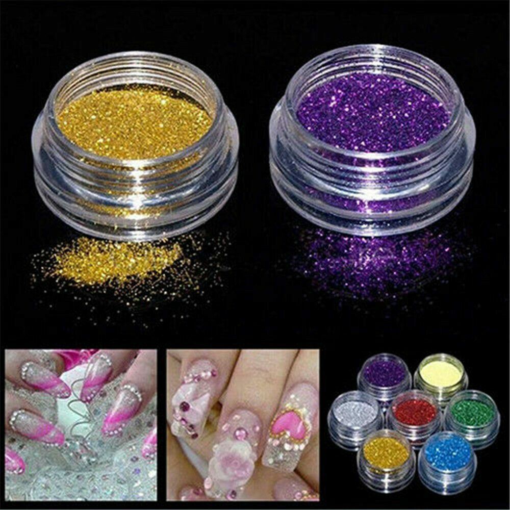 12pcs Color Glitter Dust Powder Set Decoration Nail Art Tips Manicure Convenient