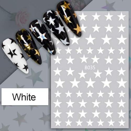 Star Nail Stickers 8 Colors Star Nail Art Stickers Gold Silver Regular Vbn-14