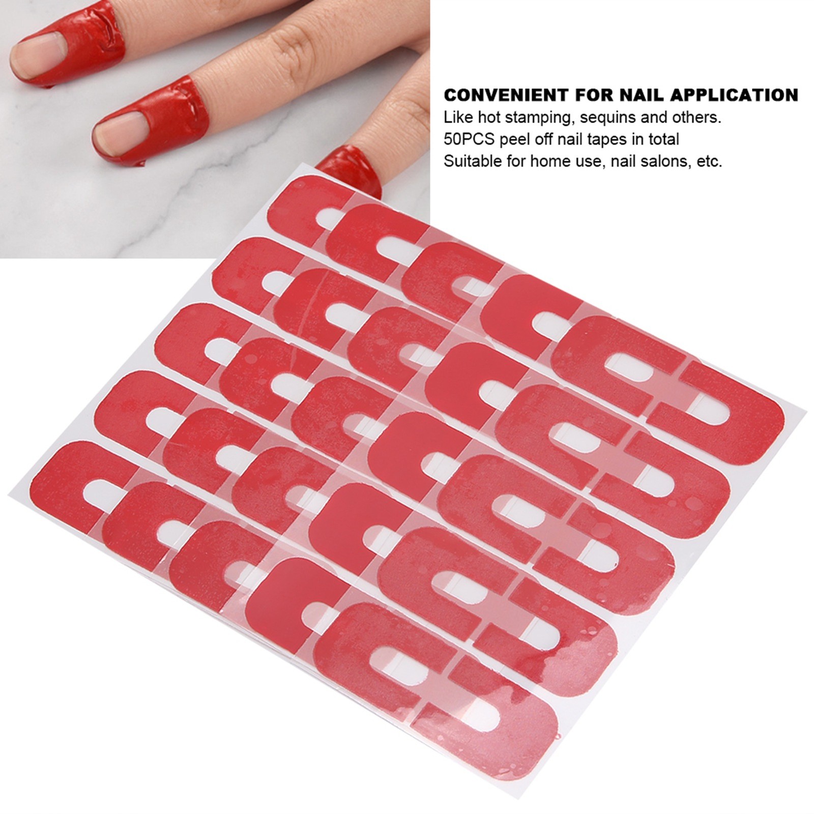 50PCS Peel Off Tape Easy To Use Nail Polish Protector For Home Salon