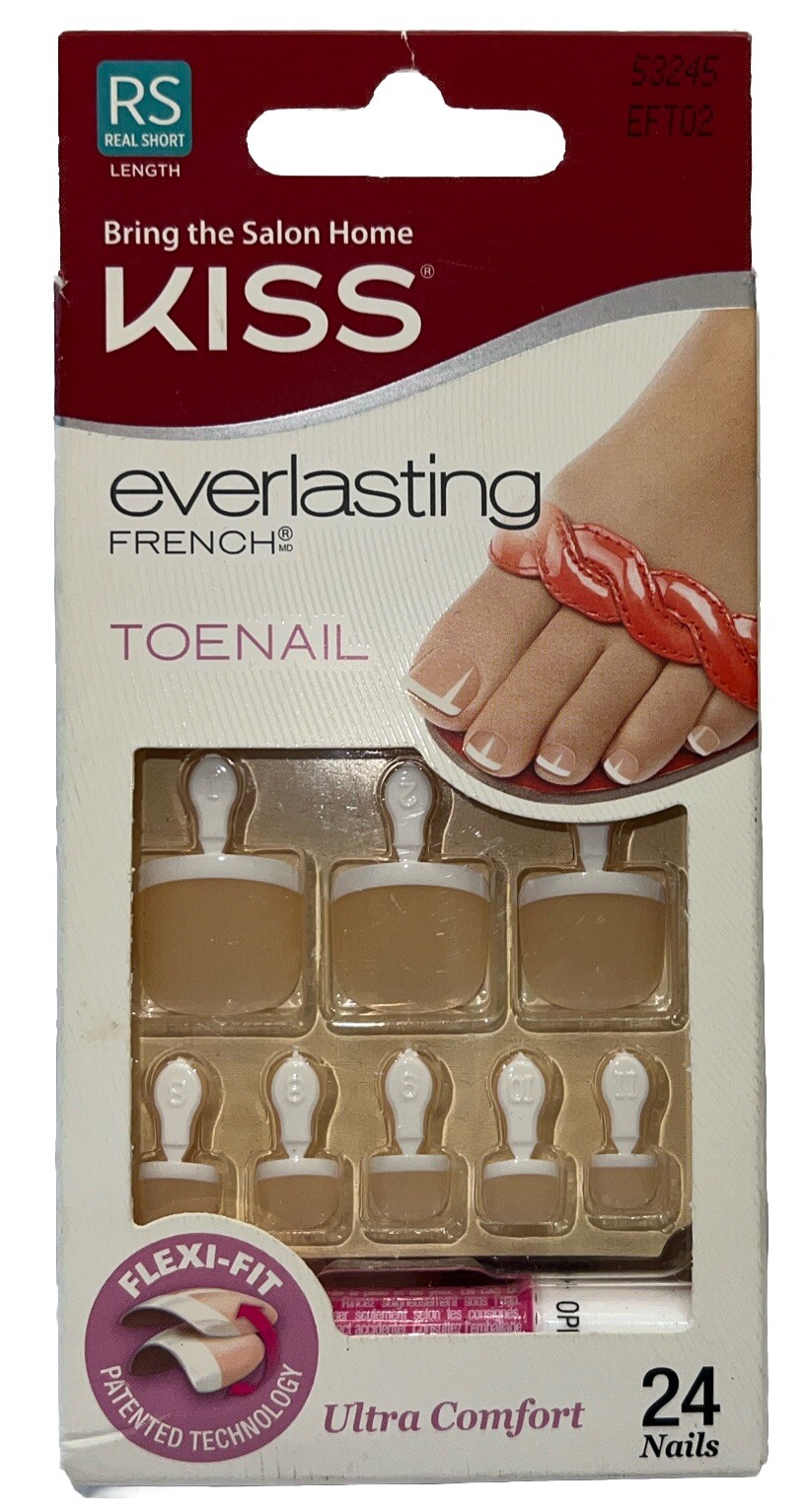 KISS Everlasting French/Natural Toe Nails #53245 (New See Description & Photos)