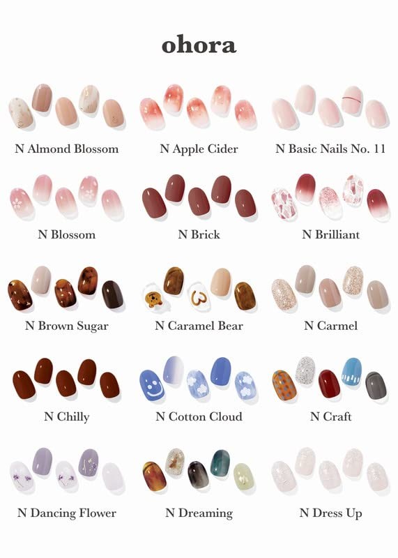 Semi Cured Gel Nail Strips (N Blossom) – Nude, Ombre, Works with Any UV/LED L…