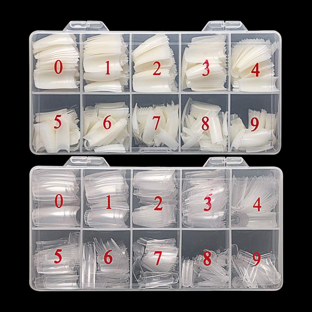 krofaue 500PCS Soft Gel False Nail Tips – Half Cover Acrylic Nail Art for Salon