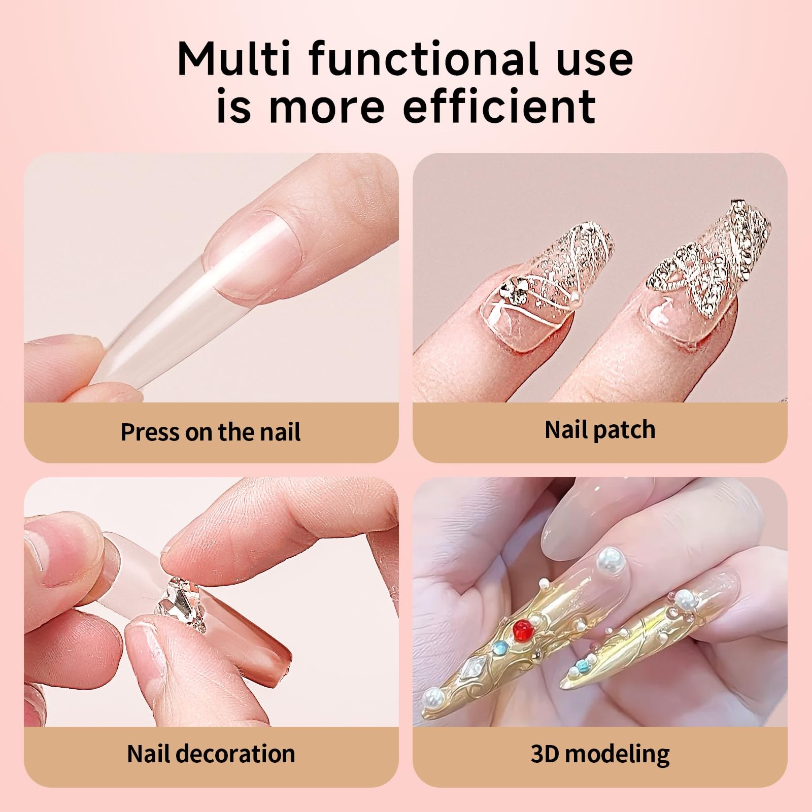 Super Strong Nail Glue for Acrylic Press-On Nails – No UV Light Needed, Clear