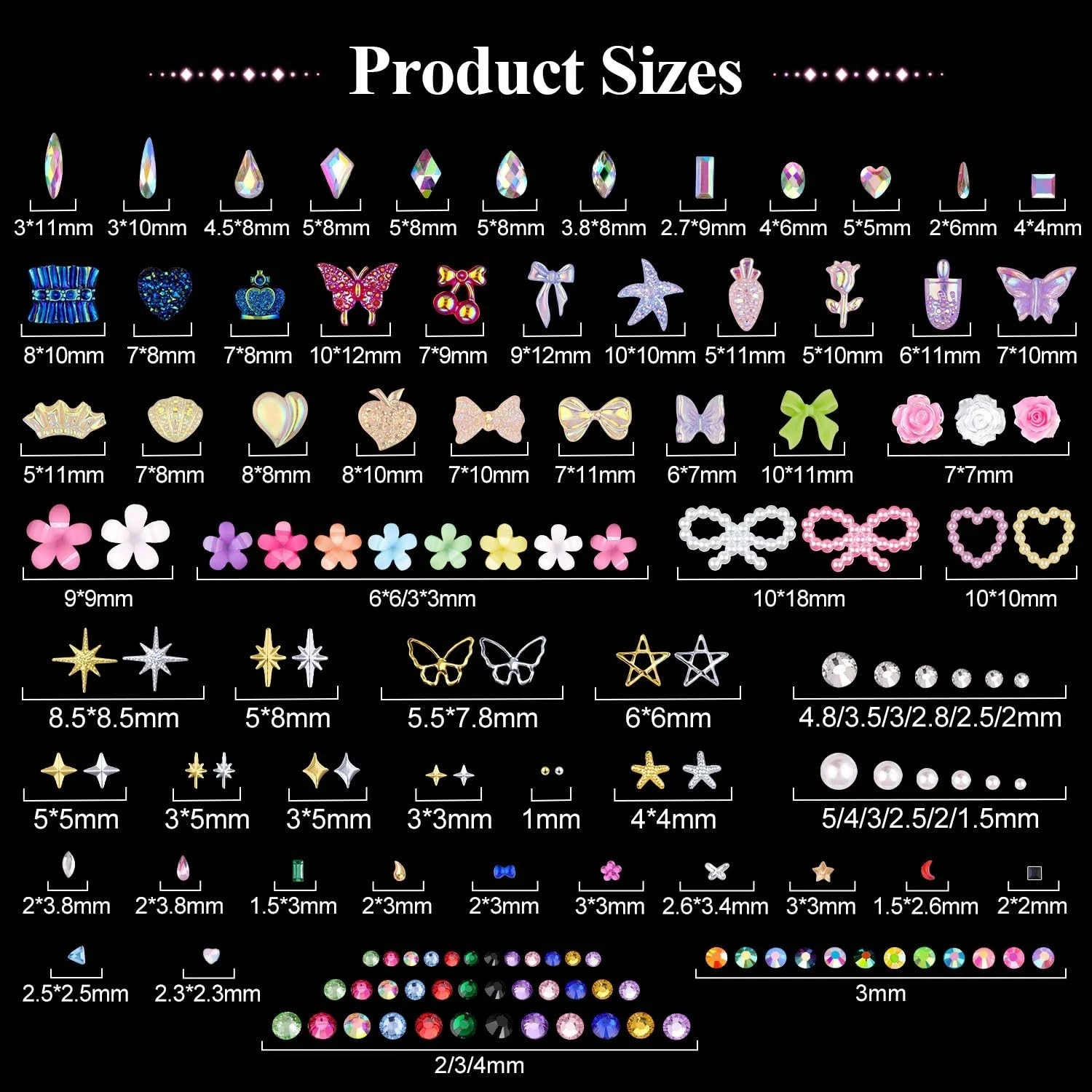 8 Boxes Nail Charms and Gems for Manicure, Flat Pearls Nail Flowers Nail Rhin…
