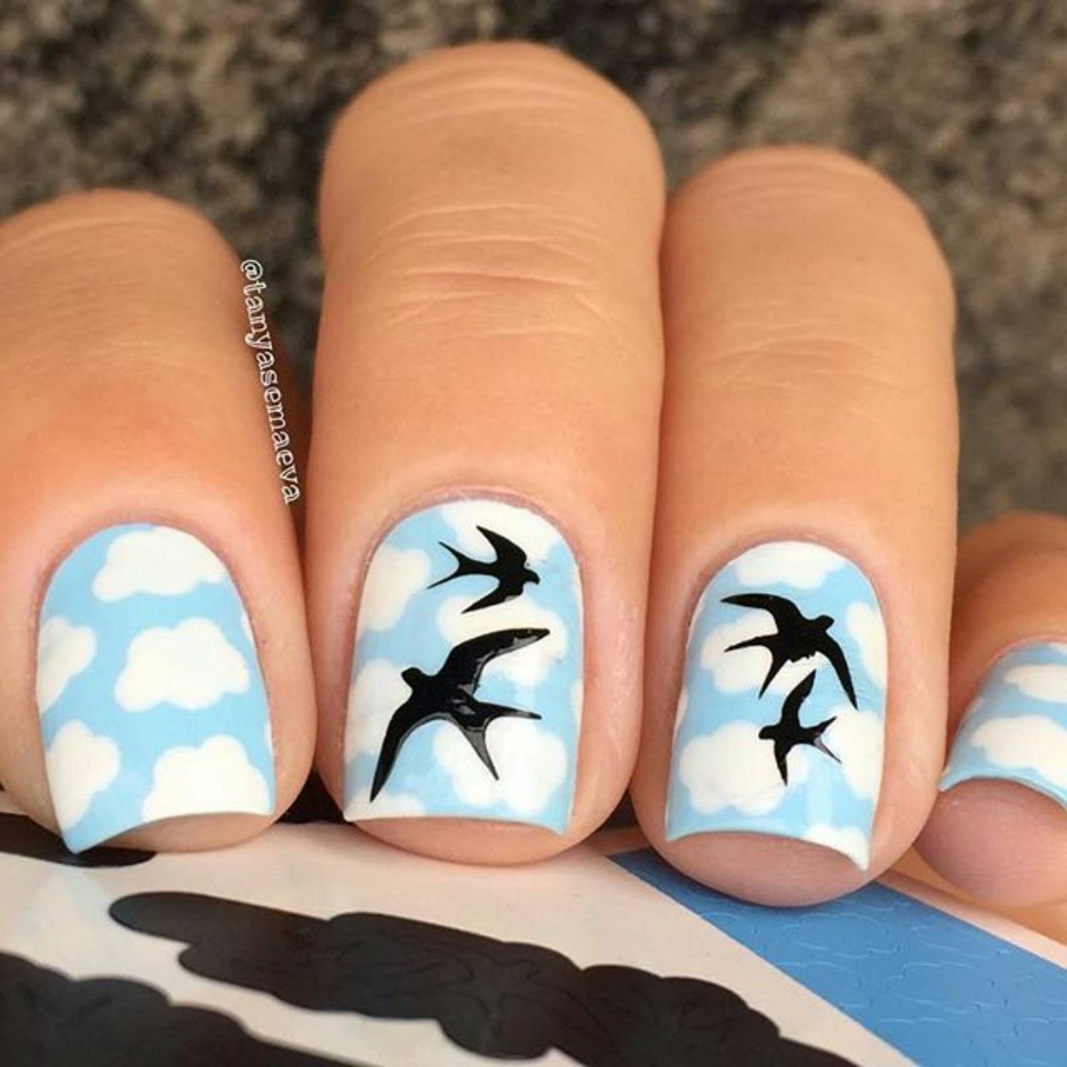 Clouds Stencils for Nails, Nail Stickers, Nail Art, Nail Vinyls
