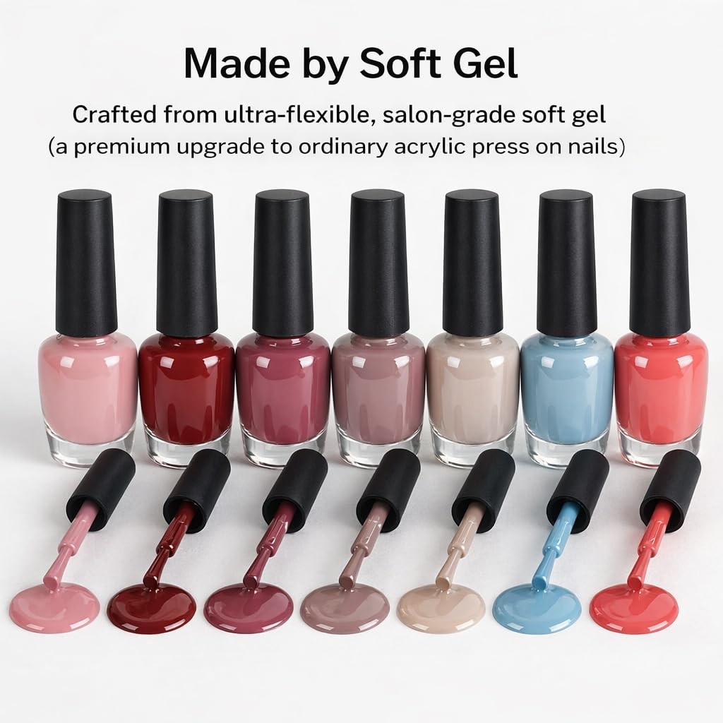 KQueenest Ombre Red Black Short French Nails