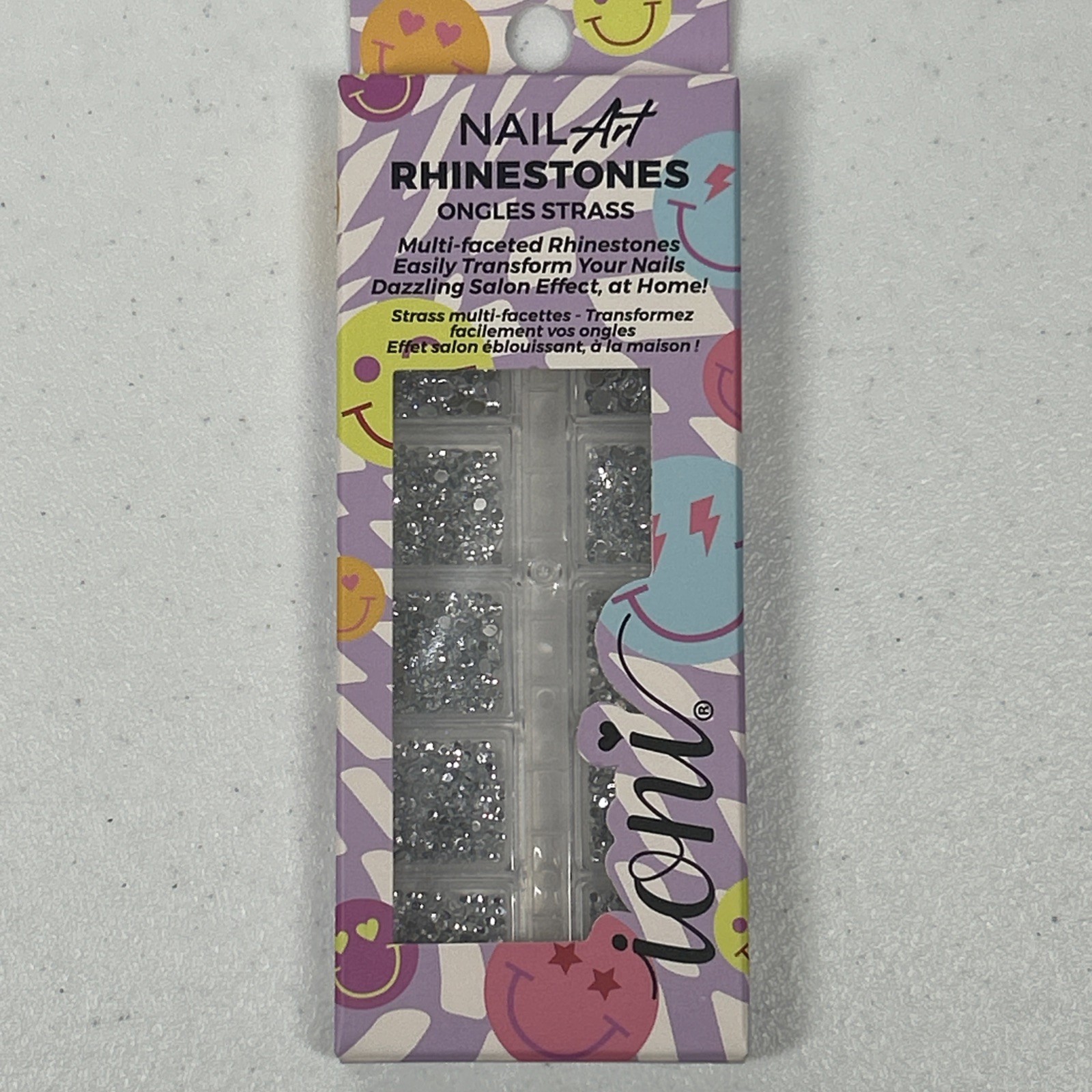 Ioni Press Nail Art Stickers Sequins Rhinestones Lot Of 5 Packs NIB Variety Pack