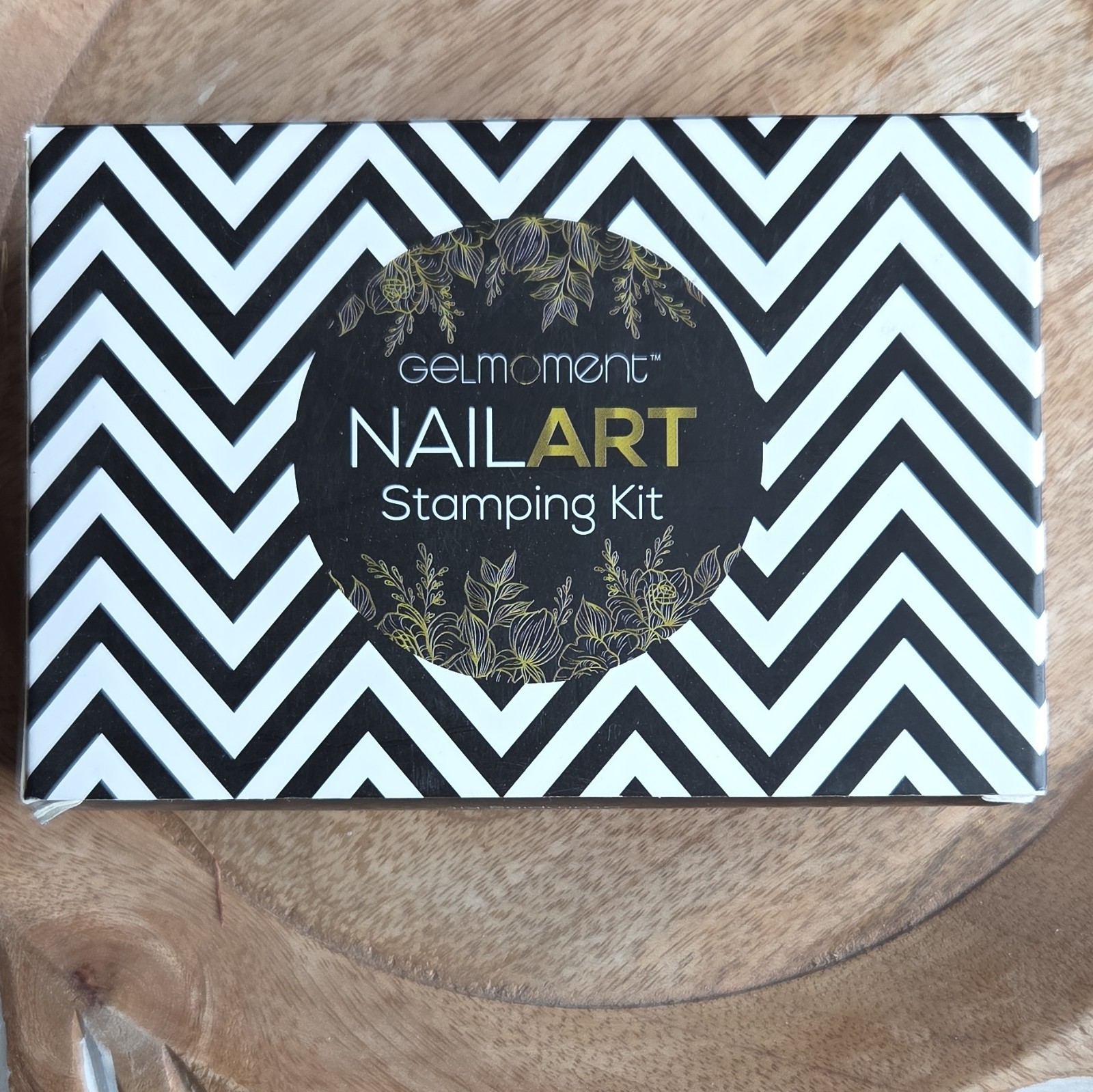 Gelmoment Nail Art Stamping Kit Floral Theme, Black/White/Gold