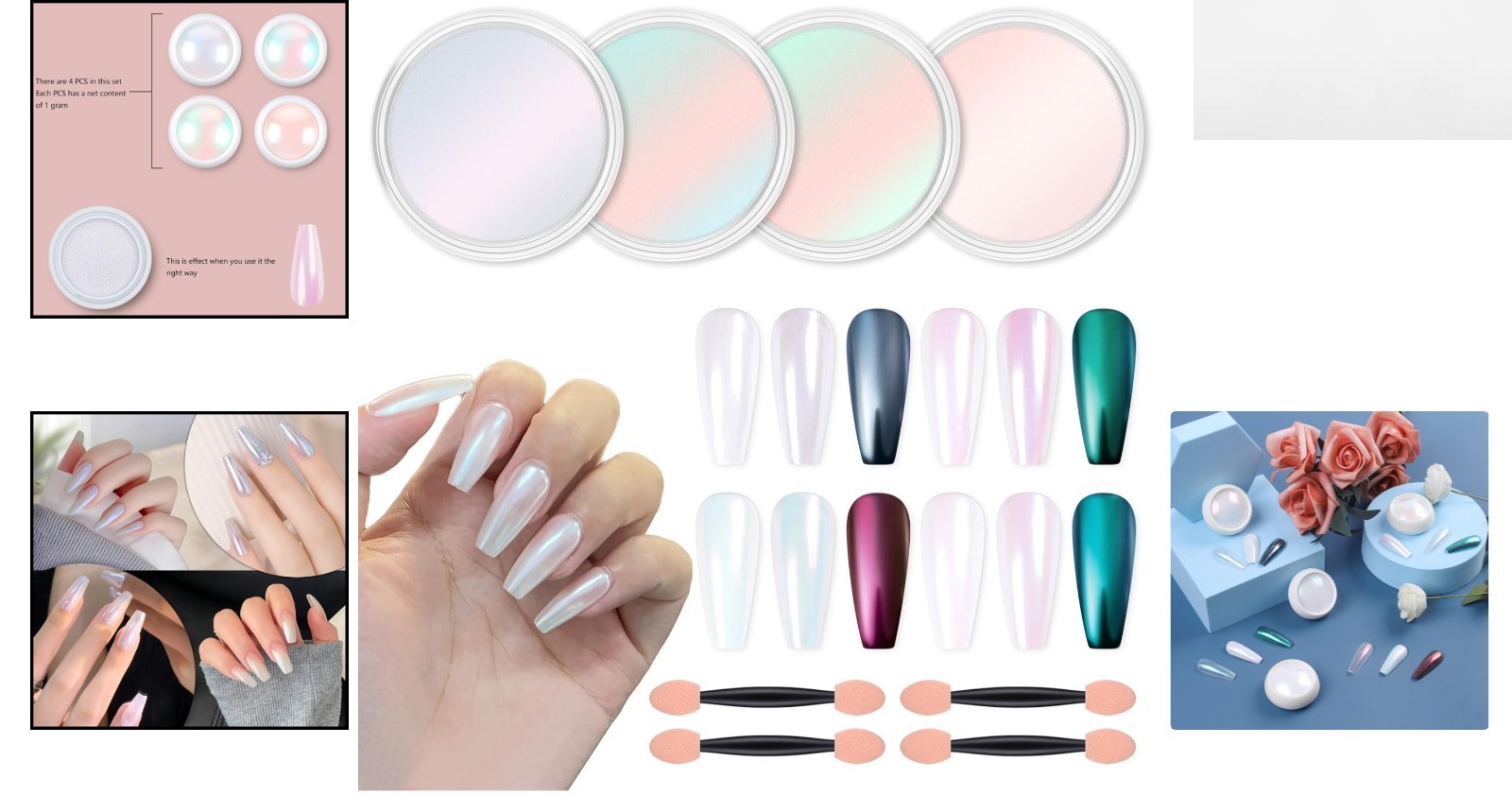 versatile Chrome Nail Powder Kit – Mirror Effect for Gel and Nail Art Creation