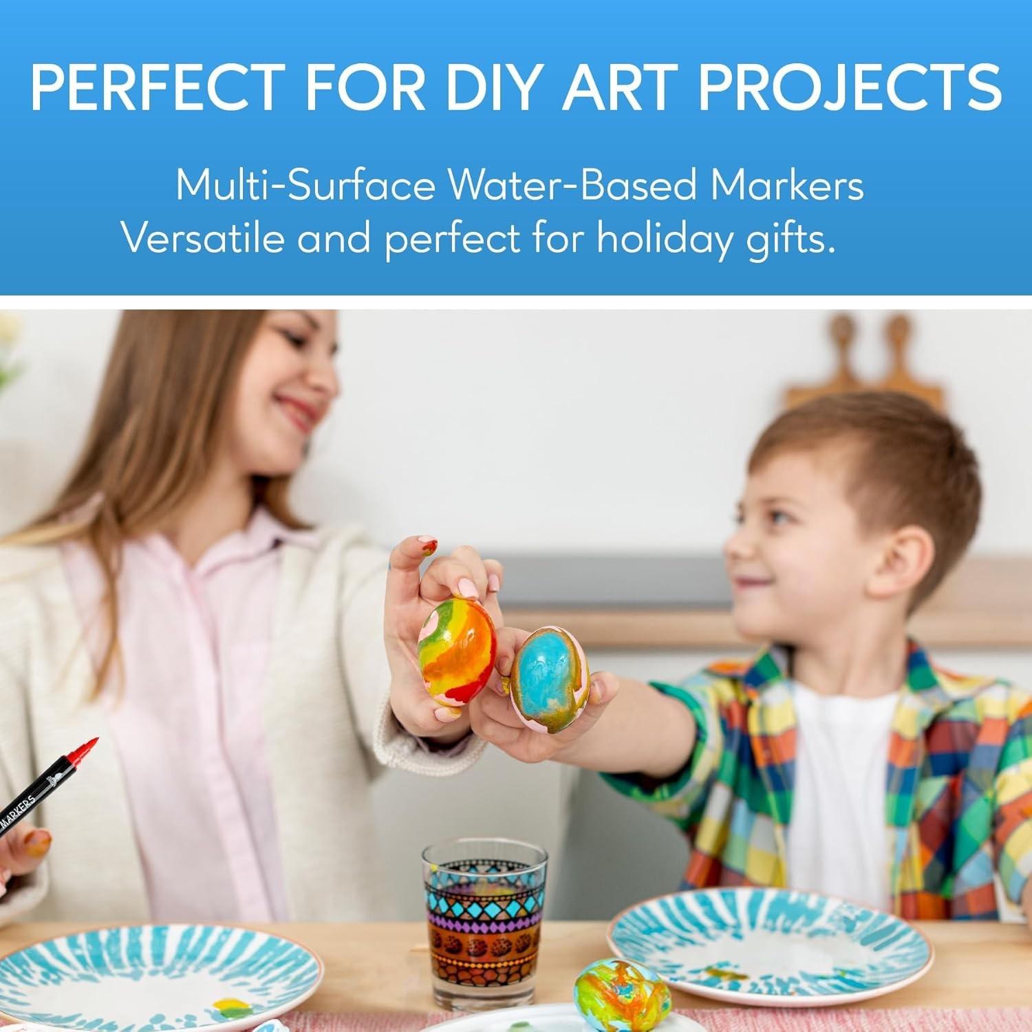 30 Colors Acrylic Paint Markers, Dual Tip Fine and Brush Tips for Detailed Art
