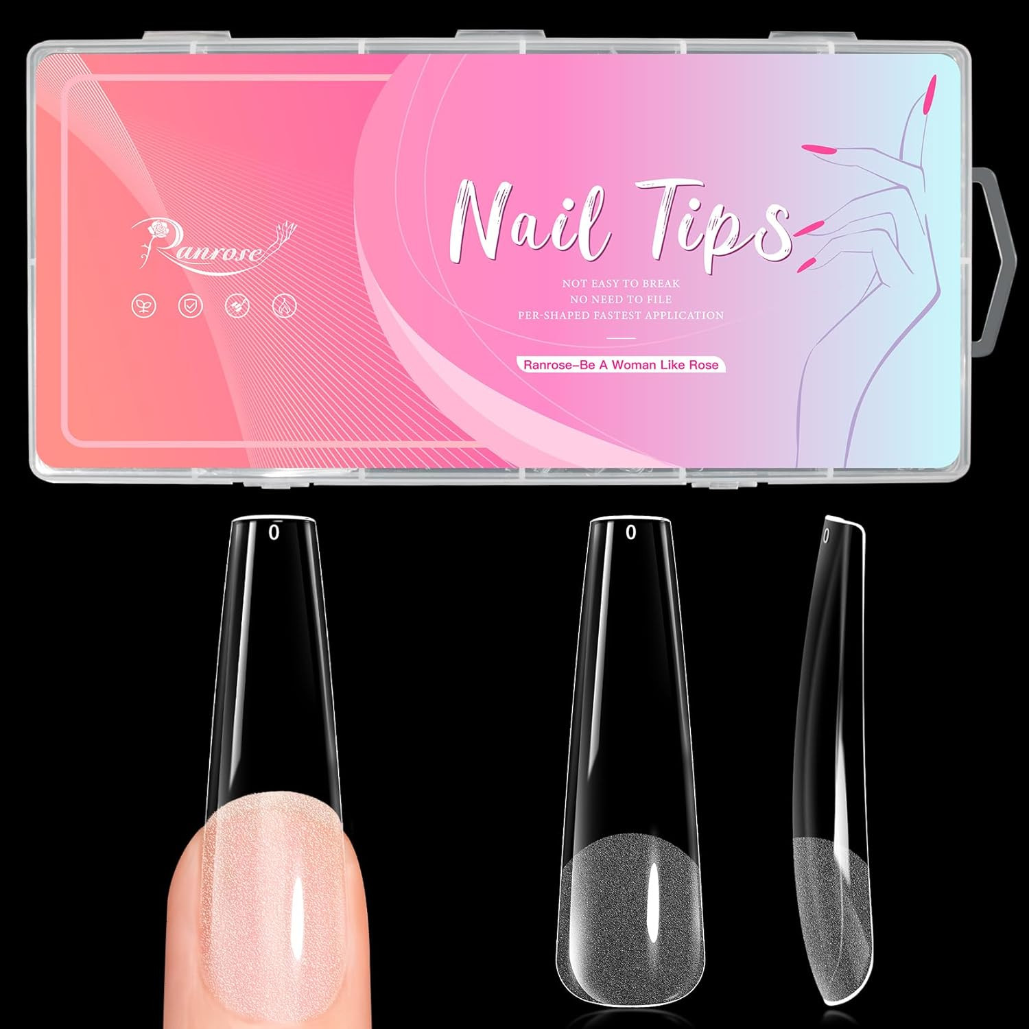 240Pcs Nails Tips Coffin: XXL Super Long Half Matte False Nails 12