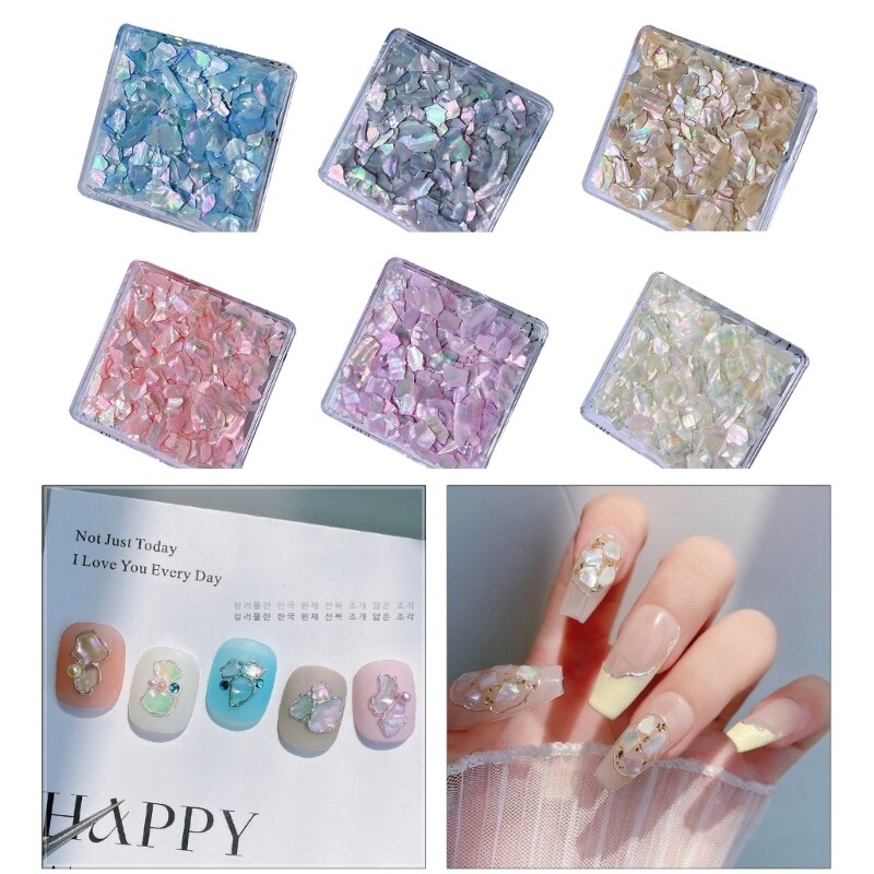 Nail Art Shell Flakes Abalone Nail Charms 3D Irregular Slices Shell Nail Art