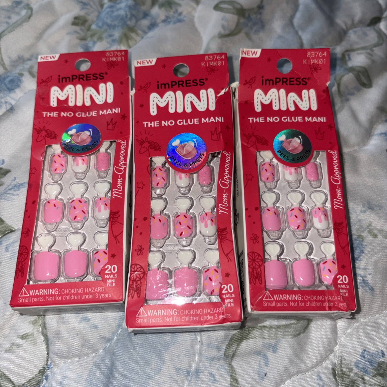 imPRESS Mini Kids PressOn Nails No Glue Manicure Great Stocking Stuffer kiss