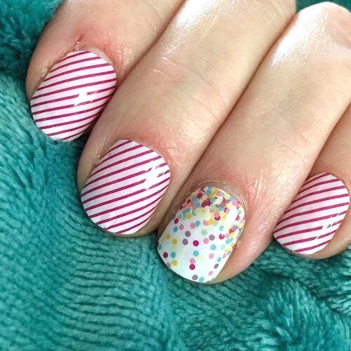 Jamberry Nail Wraps ~ FULL or HALF SHEET ~ HAPPY BIRTHDAY Retired Mixed Manicure
