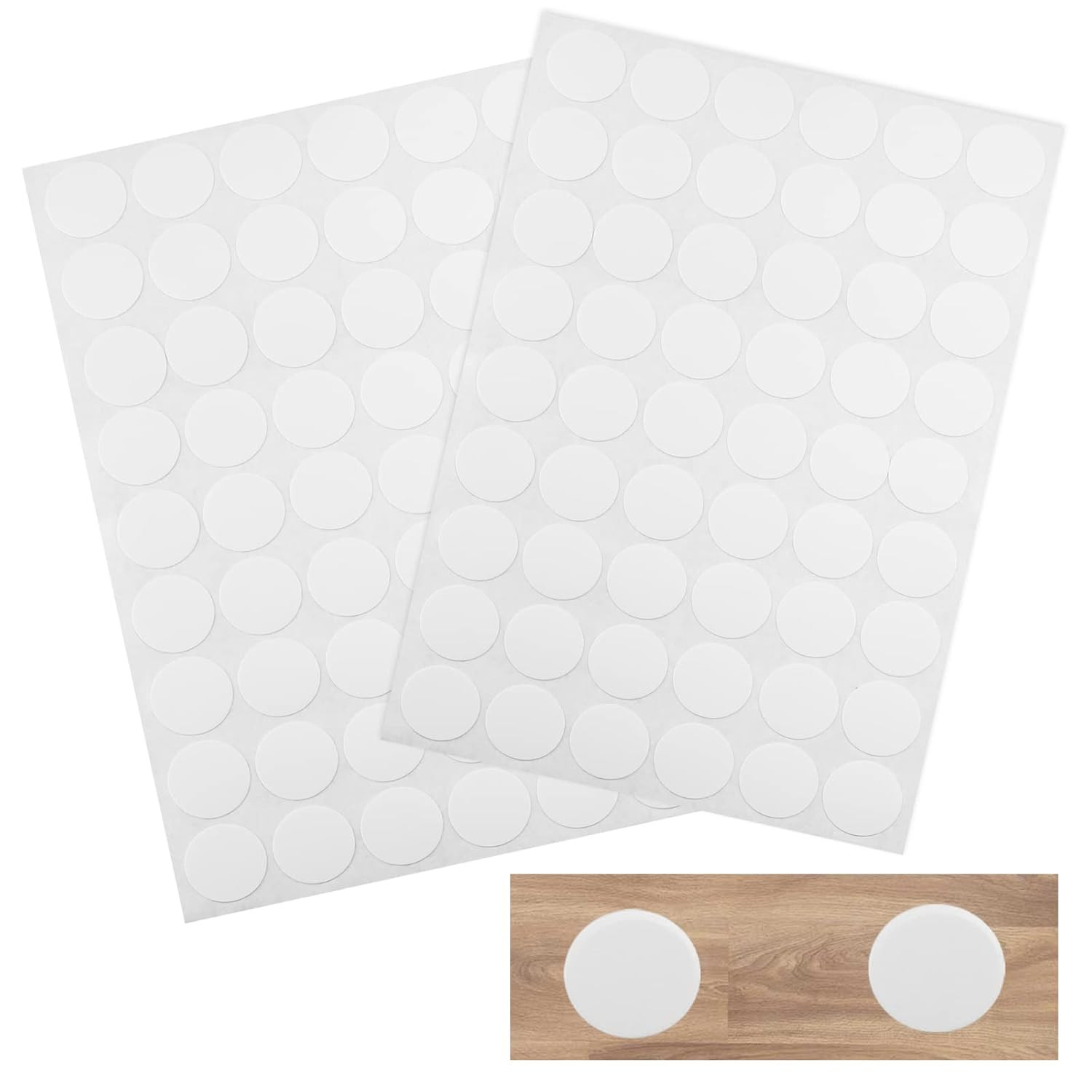 108Pack White Screw Hole Stickers 21mm Self Adhesive PVC Cap Cover for Furniture