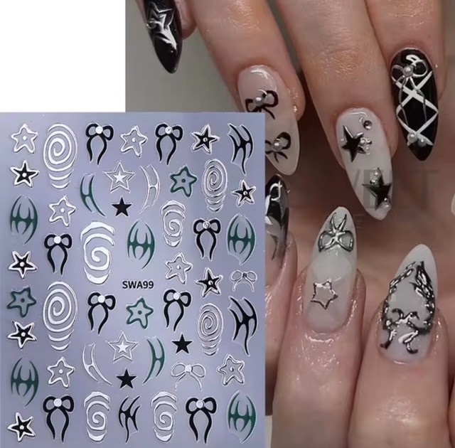 Nail Art Stickers NEW ! ABSTRACT BOWS PATTERNS,AND SWIRLS SWA99
